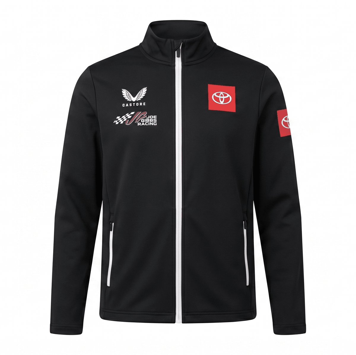 Joe Gibbs Racing Men's Team Rain Jacket - Caviar Black Jackets Joe Gibbs Racing 