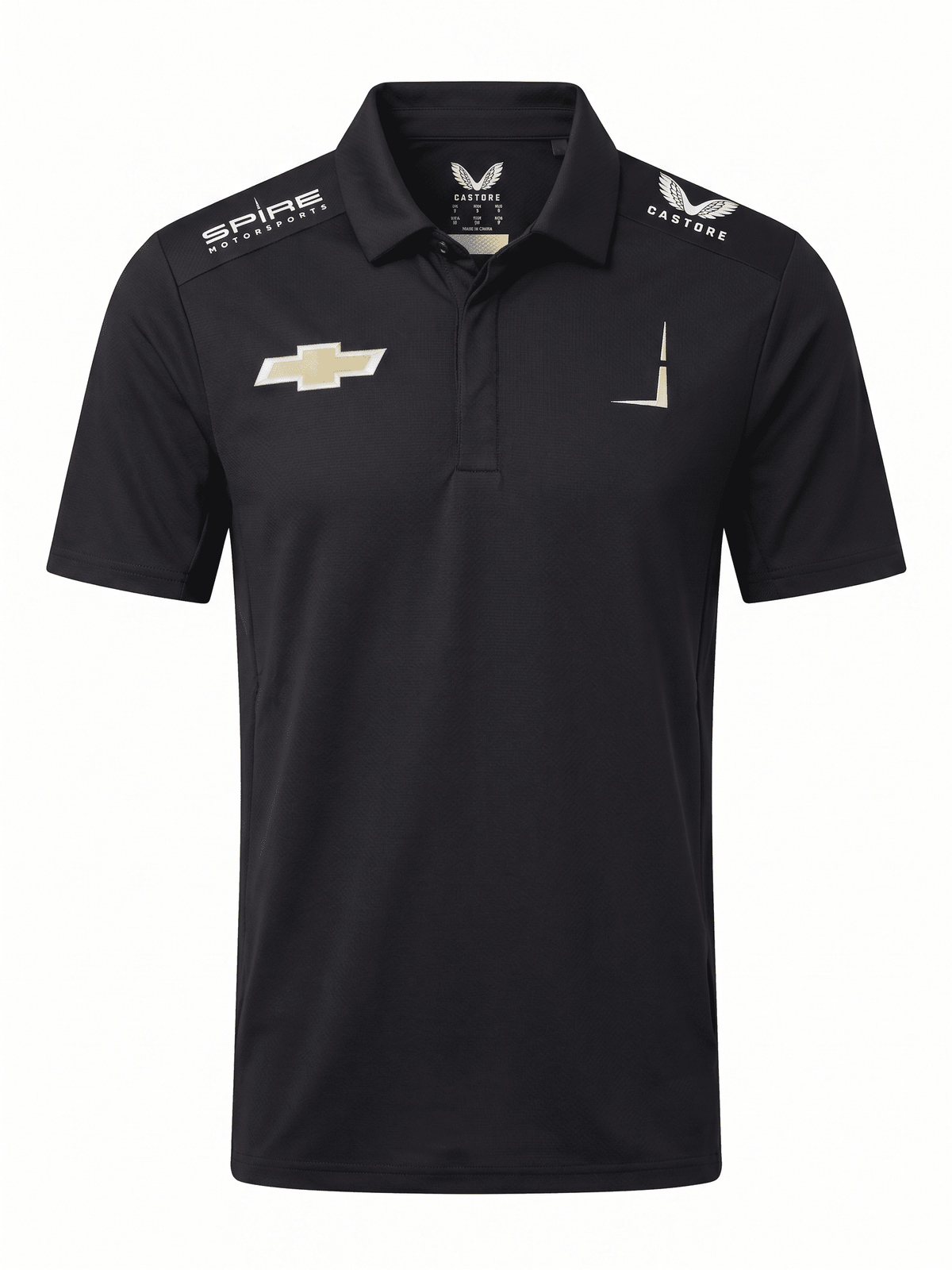 Nascar Spire Motorsports Men's Team Polo Shirt - Caviar Black Polos Nascar 
