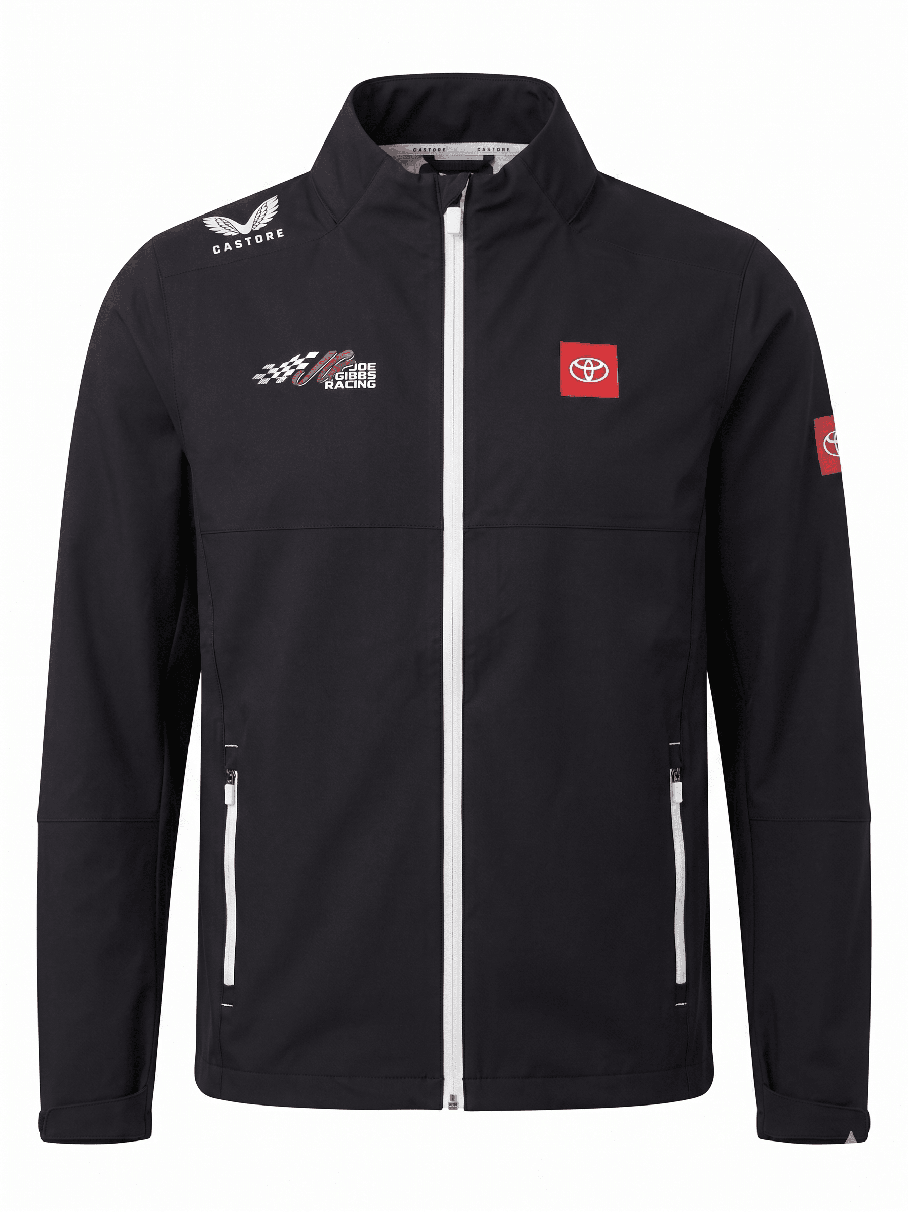 Joe Gibbs Racing Men's Team Rain Jacket - Caviar Black Jackets Joe Gibbs Racing 