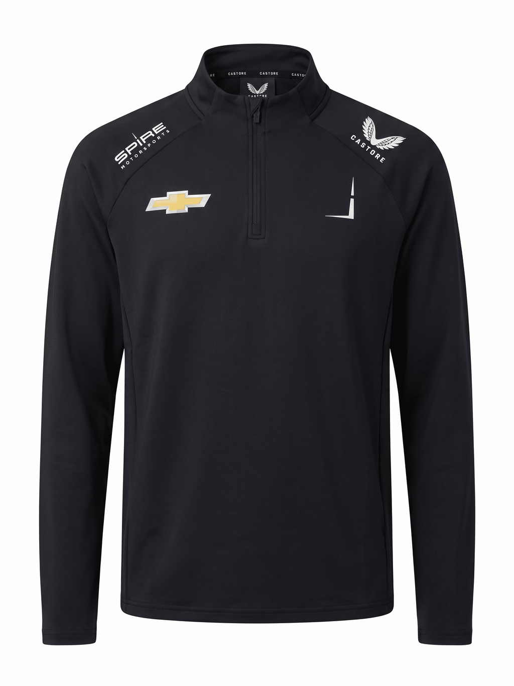 Nascar Spire Motorsport Men's Team 1/4 Zip Pullover - Caviar Black Sweatshirt Spire Motorsports 