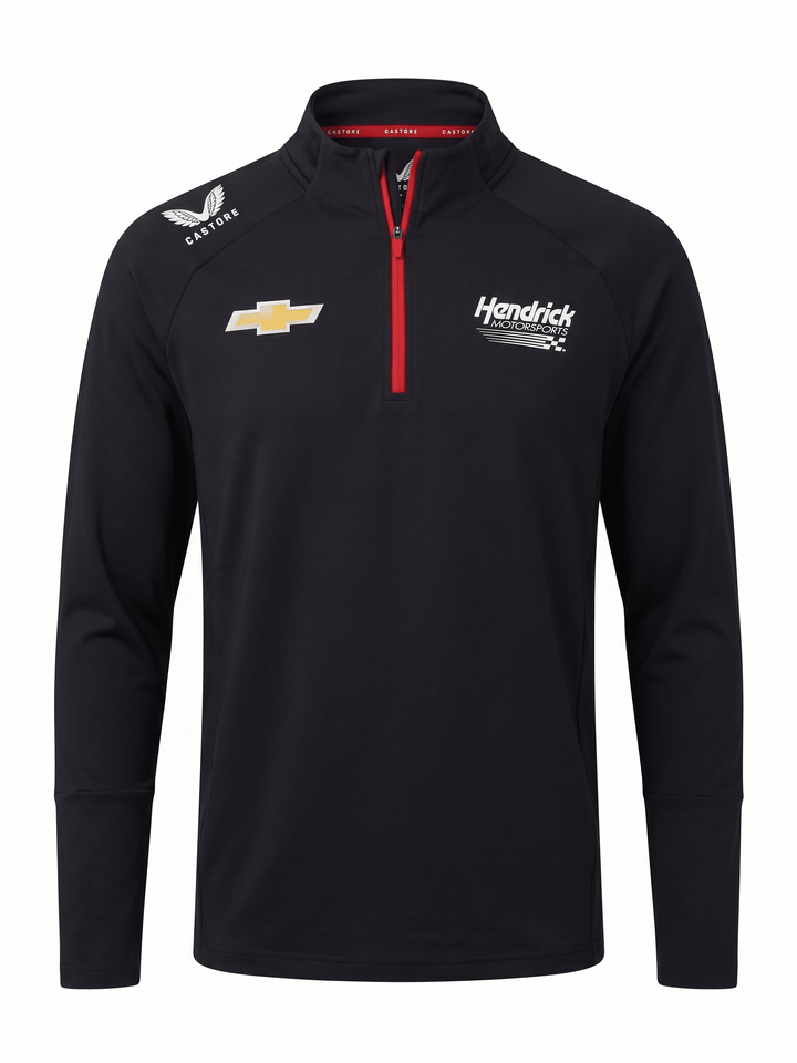 Nascar Hendrick Motorsport Men's Team 1/4 Zip Midlayer - Caviar Black Sweatshirt Hendrick Motorsport 