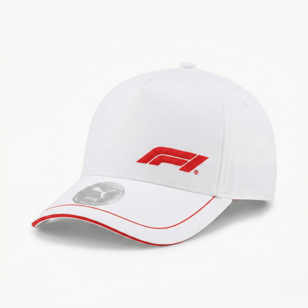 Formula 1 Tech Collection F1 Logo Baseball Hat- Black/Red/White Hats Formula 1 White 