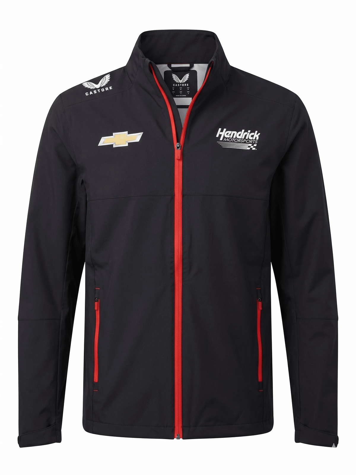 Nascar Hendrick Motorsport Team Rain Jacket - Caviar Black Jackets Hendrick Motorsport 