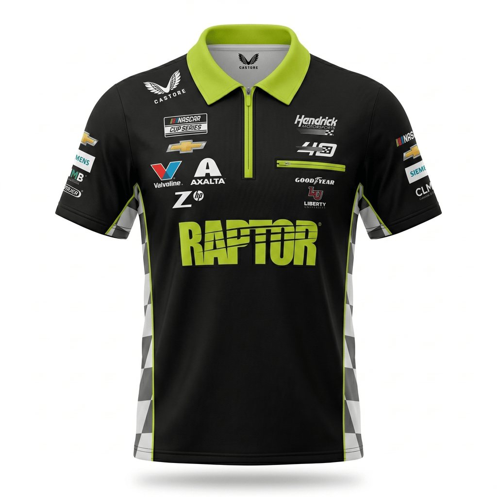 Nascar Hendrick Motorsport Raptor Team Kit Polo Shirt - Caviar Black Polos Hendrick Motorsport 