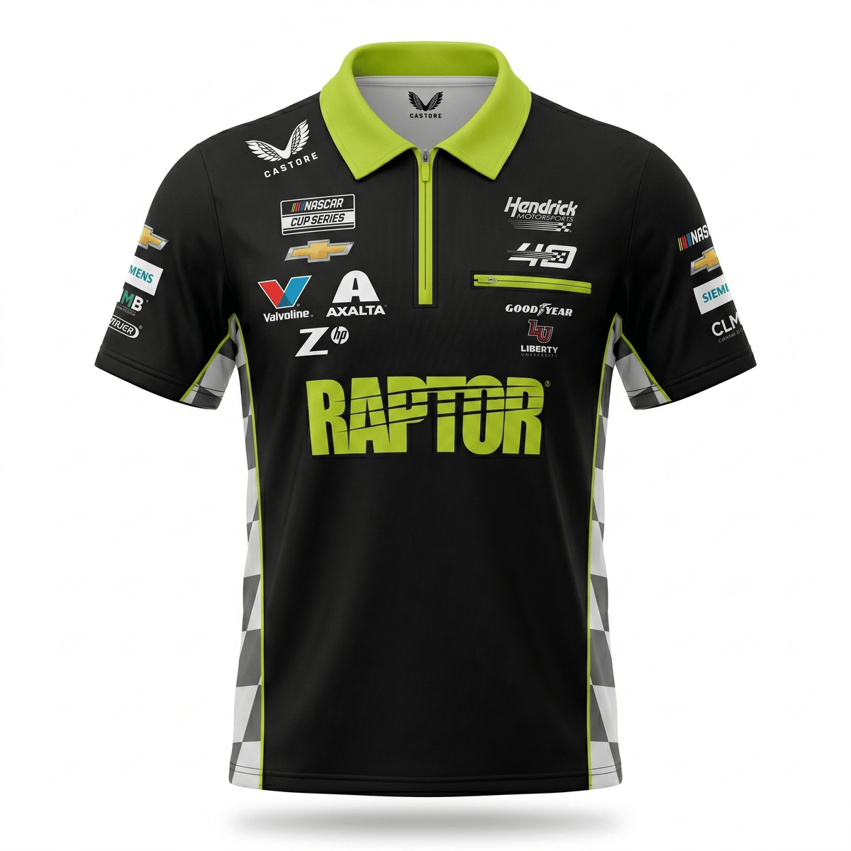 Nascar Hendrick Motorsport Raptor Team Kit Polo Shirt - Caviar Black Polos Hendrick Motorsport 