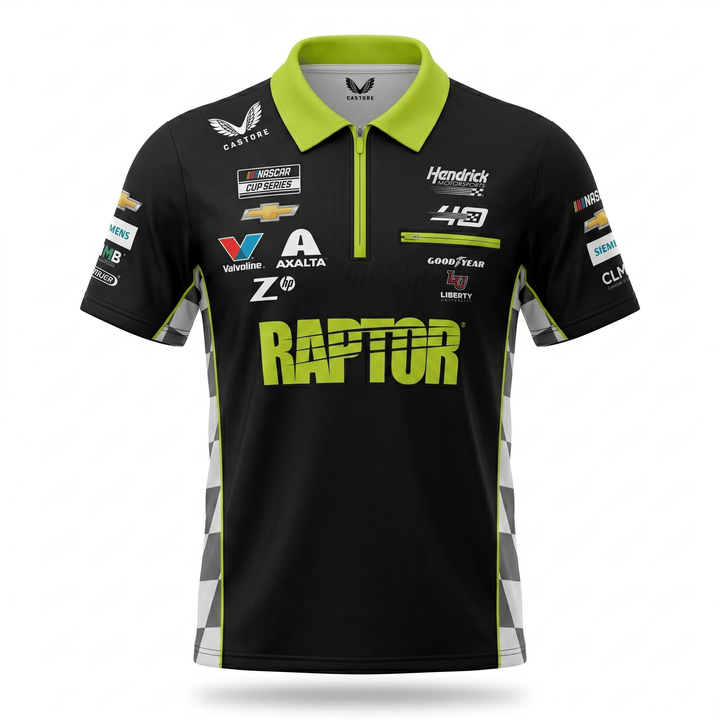 Nascar Hendrick Motorsport Raptor Team Kit Polo Shirt - Caviar Black Polos Hendrick Motorsport 