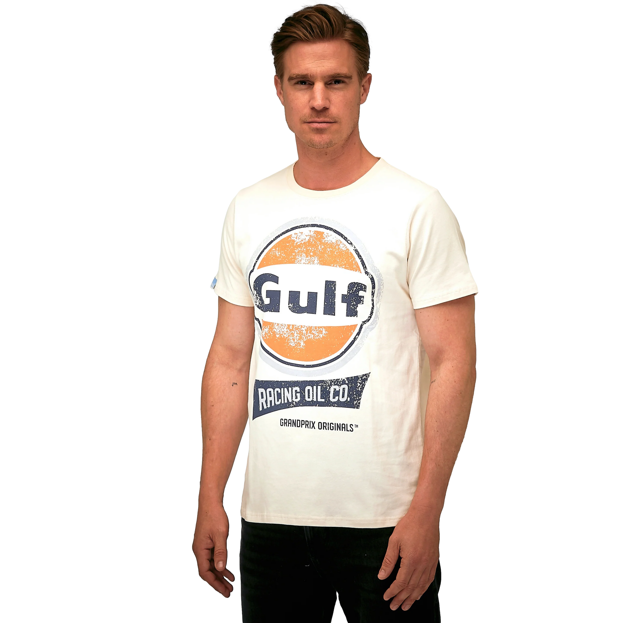 GrandPrix Originals Men's Gulf Vintage Racing Oil T-Shirt - Gulf