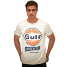 GrandPrix Originals Men's Gulf Vintage Racing Oil T-Shirt - Gulf Blue/Cream T-shirts GrandPrix Originals USA S Cream 
