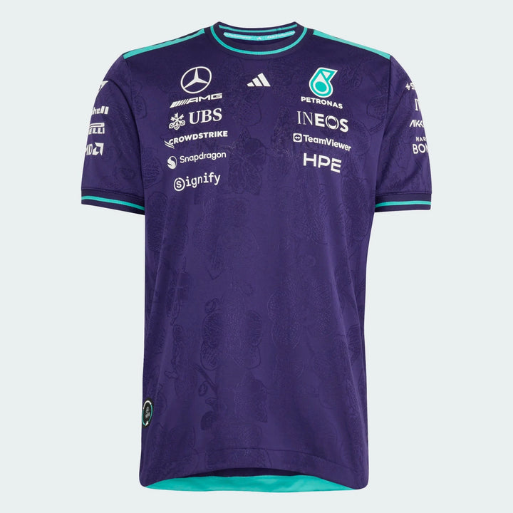Mercedes - AMG Petronas F1 Men's SE Authentic Singapore GP Vanda Bloom T-Shirt - Purple T-shirts Mercedes AMG Petronas 
