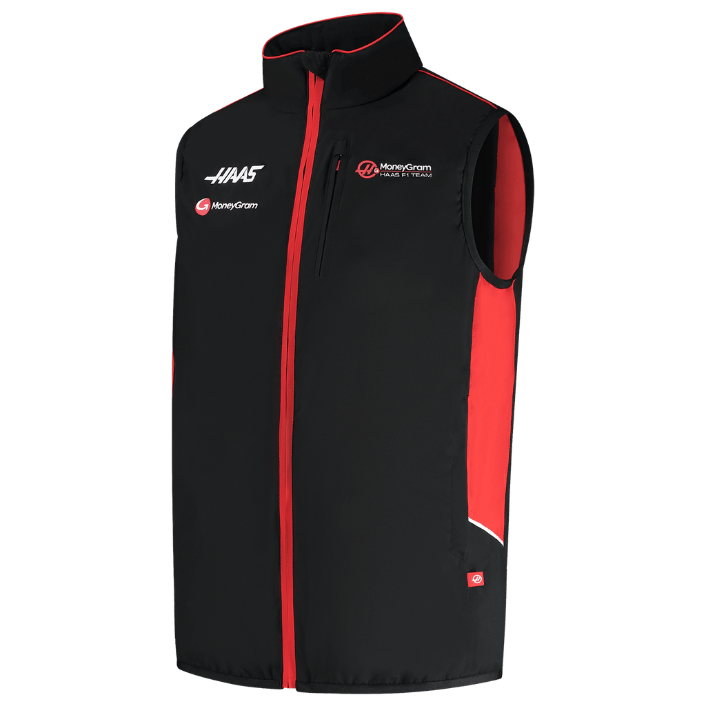 Haas Racing F1 2024 Men's Team Lightweight Vest - Black Jackets Haas F1 Racing Team 