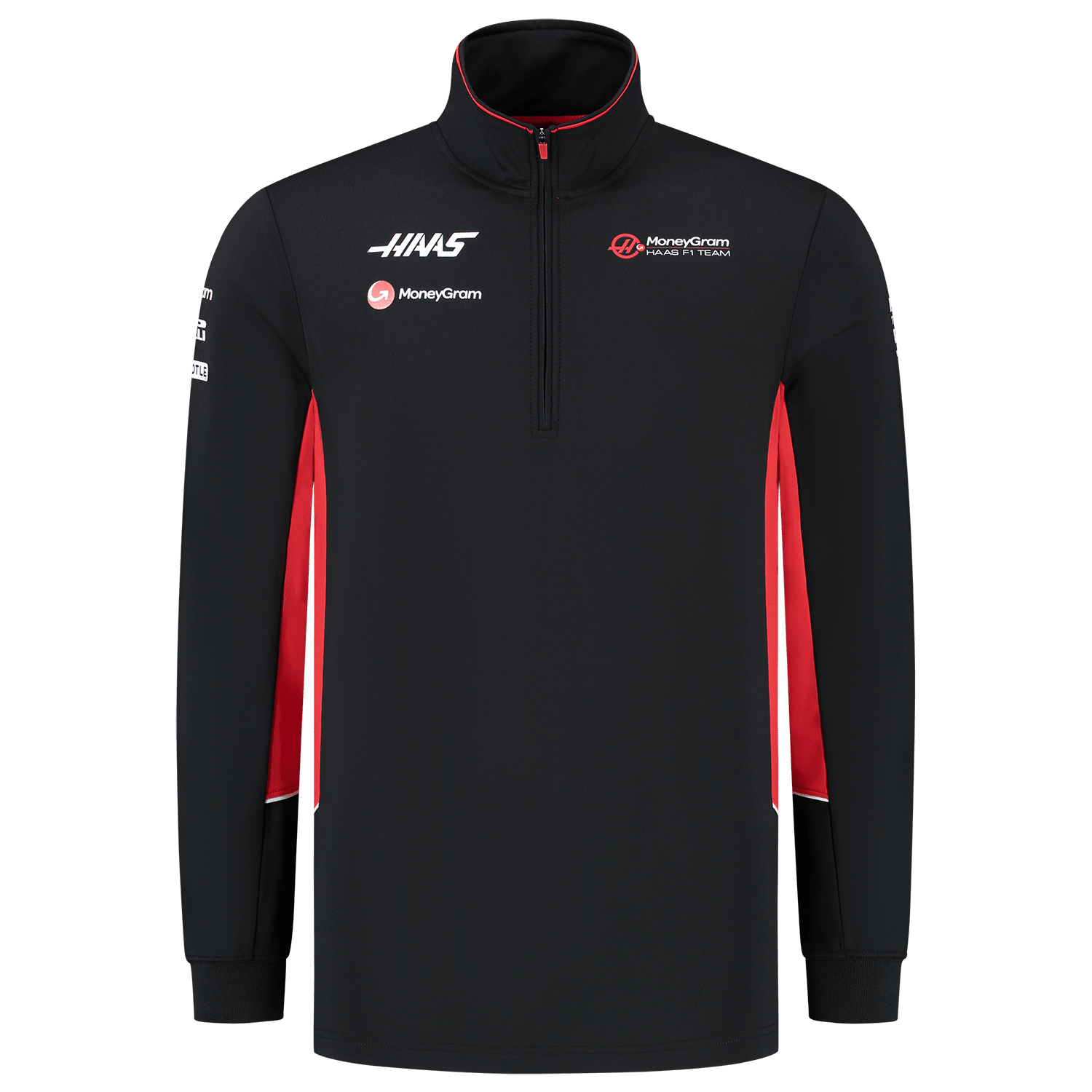Haas Racing F1 Team 1/4 Zip Fitted Sweater - Black – CMC Motorsports® Haas Racing F1 Team 1/4 Zip Fitted Sweater - Black – CMC Motorsports®