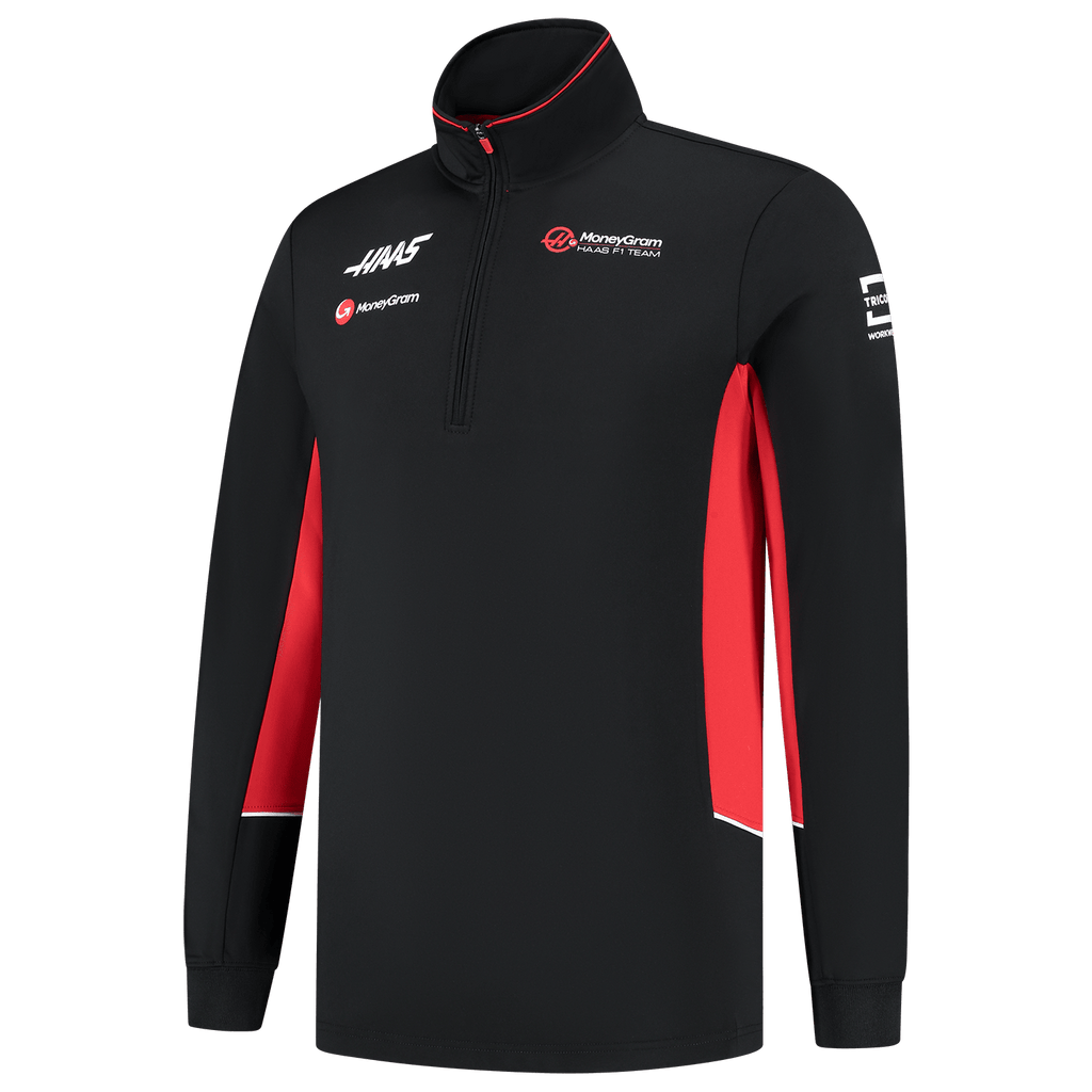 Haas Racing F1 2024 Team 1/4 Zip Fitted Sweater - Black Sweaters Haas F1 Racing Team 