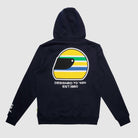 Ayrton Senna F1 Helmet Full Zip Hoodie - Navy Hoodies Ayrton Senna 