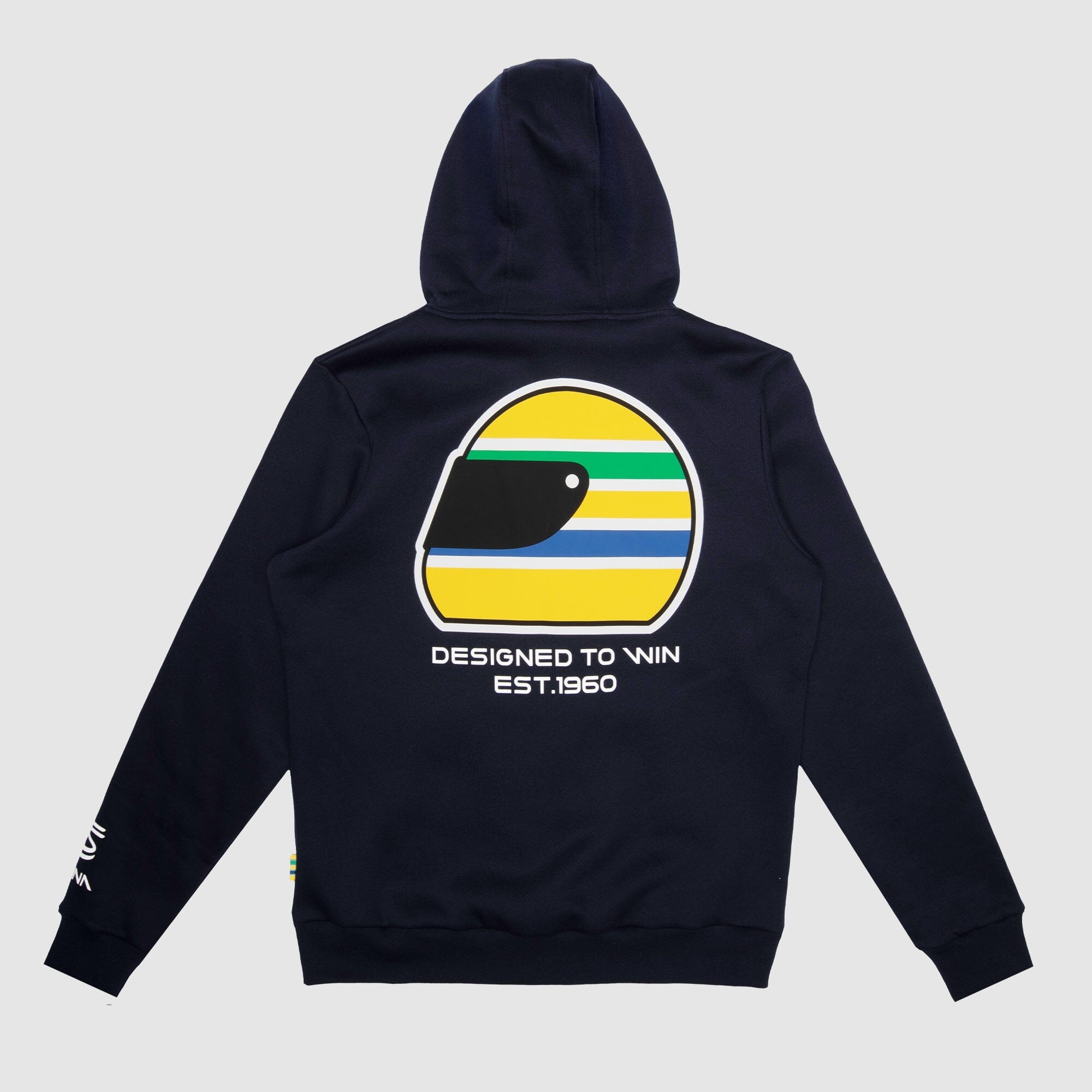 Ayrton Senna F1 Helmet Full Zip Hoodie - Navy Hoodies Ayrton Senna 