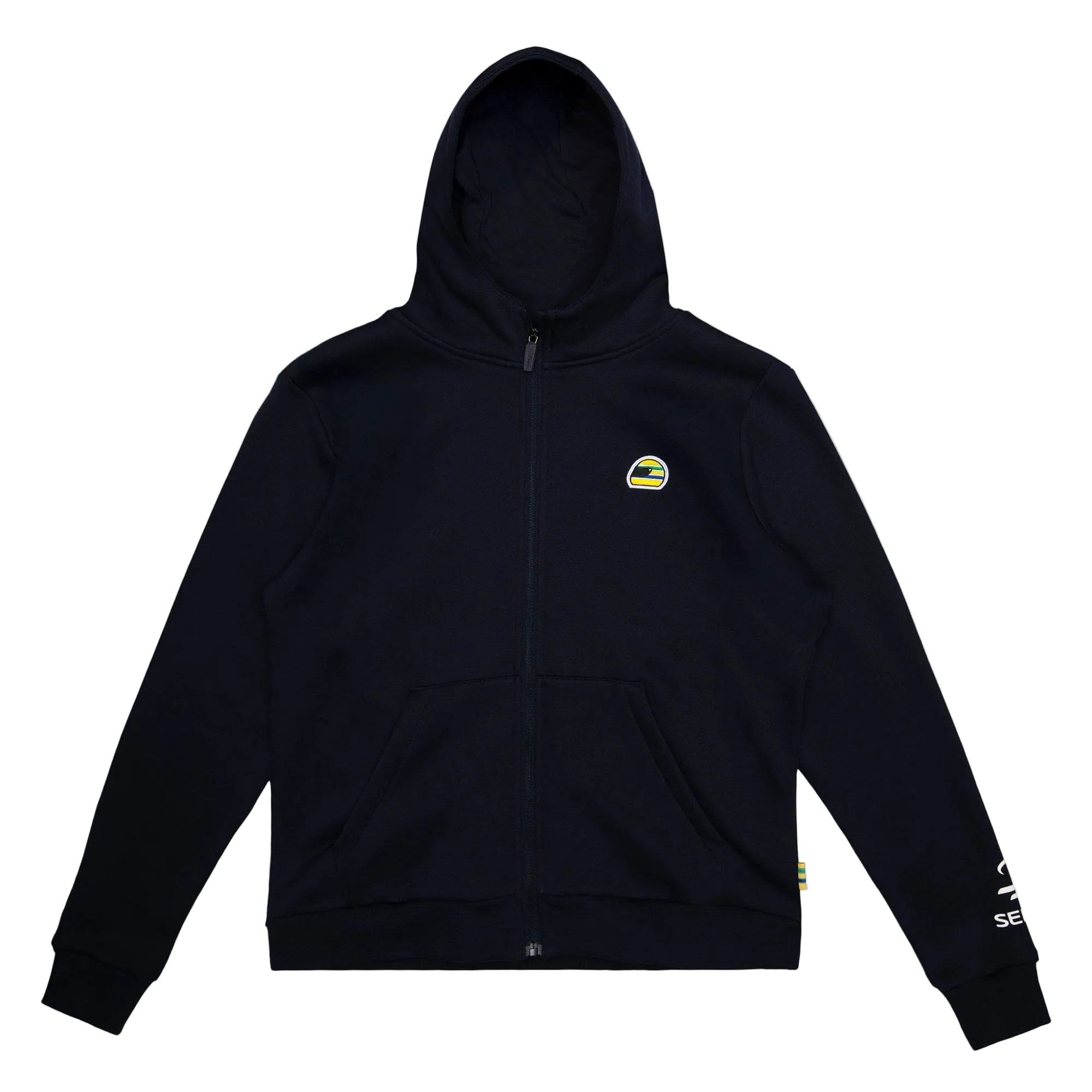 Ayrton Senna F1 Helmet Full Zip Hoodie - Navy Hoodies Ayrton Senna 