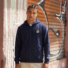 Ayrton Senna F1 Helmet Full Zip Hoodie - Navy Hoodies Ayrton Senna 