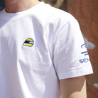 Ayrton Senna F1 Men's Helmet T-Shirt - Navy/White T-shirts Ayrton Senna 