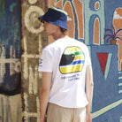 Ayrton Senna F1 Men's Helmet T-Shirt - Navy/White T-shirts Ayrton Senna 