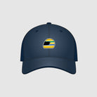 Ayrton Senna F1 Helmet Washed Hat - Navy Hats Ayrton Senna 