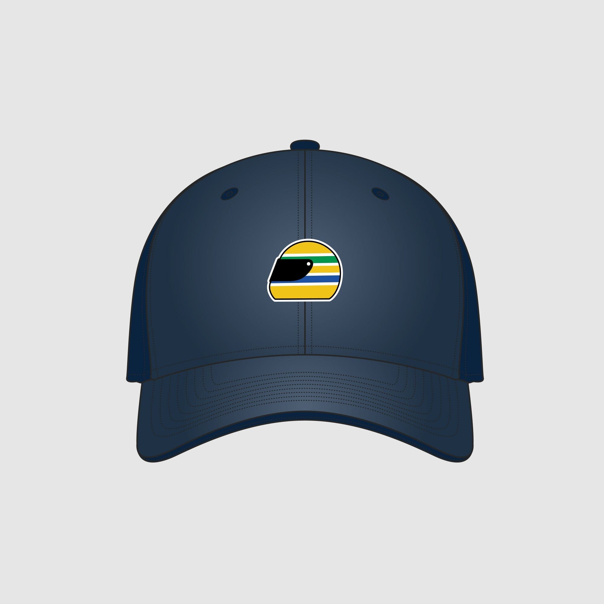 Ayrton Senna F1 Helmet Washed Hat - Navy Hats Ayrton Senna 