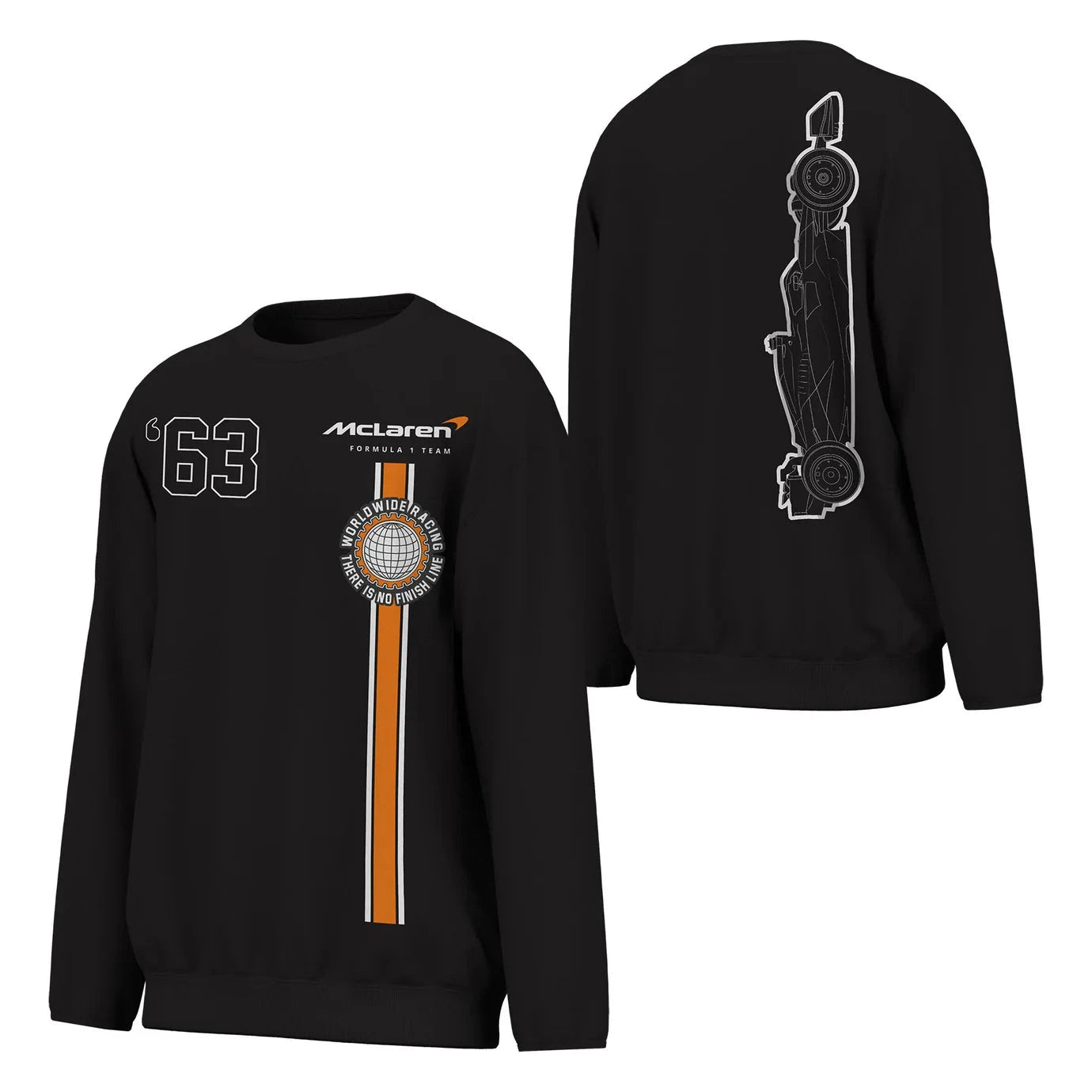 McLaren F1 x Outerstuff Men's Race Life Style Fleece Crew Sweatshirt - Black Sweatshirt McLaren-Castore 