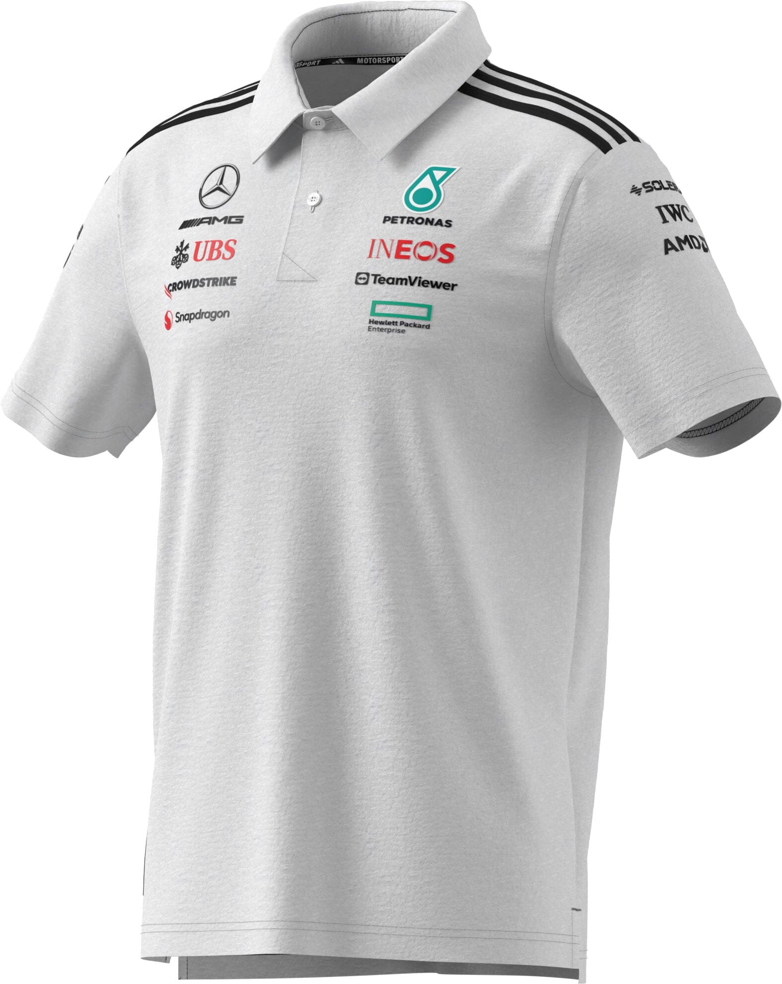 Mercedes - AMG Petronas Formula One 2025 Men's Team Polo Shirt - White/Black Polos Mercedes AMG Petronas 