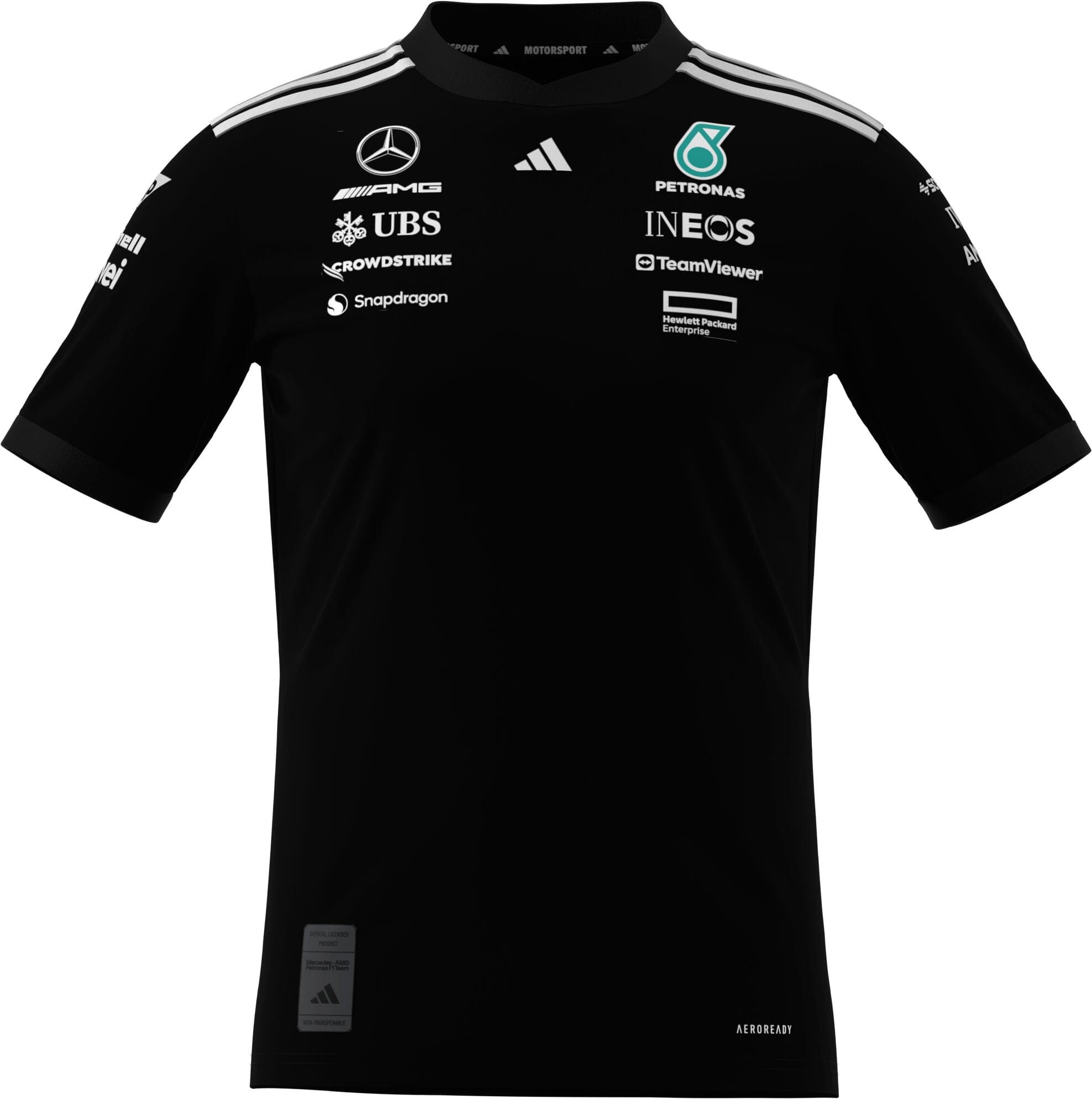 Mercedes - AMG Petronas Formula One 2025 Men's Team Driver Jersey - Black/White T-shirts Mercedes AMG Petronas XS Black 