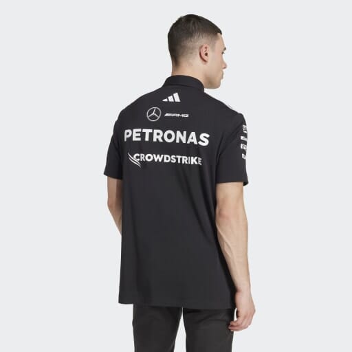 Mercedes - AMG Petronas Formula One 2025 Men's Team Polo Shirt - White/Black Polos Mercedes AMG Petronas 
