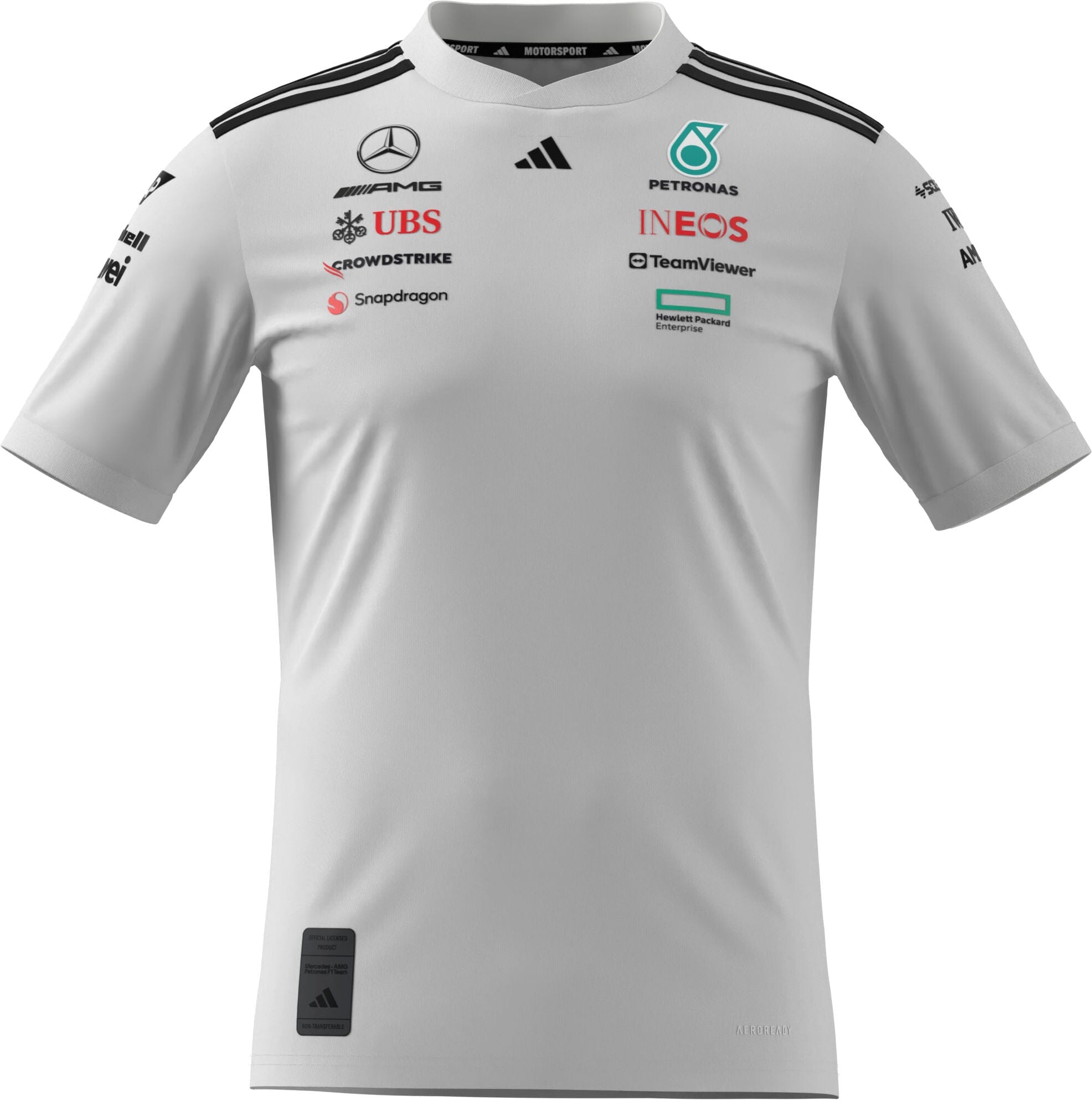 Mercedes - AMG Petronas Formula One 2025 Men's Team Driver Jersey - Black/White T-shirts Mercedes AMG Petronas XS White 