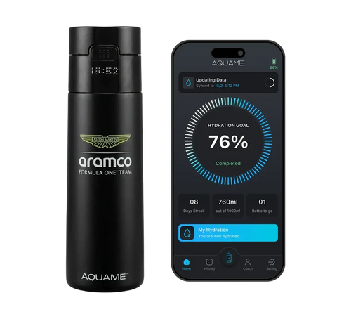 Aston Martin F1 x Aquame Team Smart Water Bottle - Green/Black Drinkware Aston Martin F1 Black 