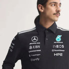 Mercedes - AMG Petronas Formula One 2026 Men's Team Long Sleeve Polo Shirt - Black Polos Mercedes AMG Petronas 