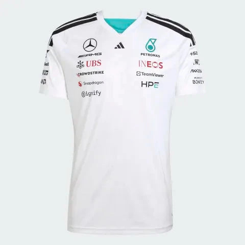 Mercedes - AMG Petronas Formula One 2026 Men's Team Jersey T-Shirt - White/Black T-shirts Mercedes AMG Petronas XS White 
