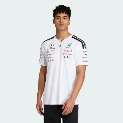 Mercedes - AMG Petronas Formula One 2026 Men's Team Jersey T-Shirt - White/Black T-shirts Mercedes AMG Petronas 