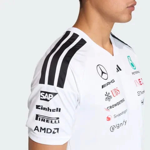 Mercedes - AMG Petronas Formula One 2026 Men's Team Jersey T-Shirt - White/Black T-shirts Mercedes AMG Petronas 