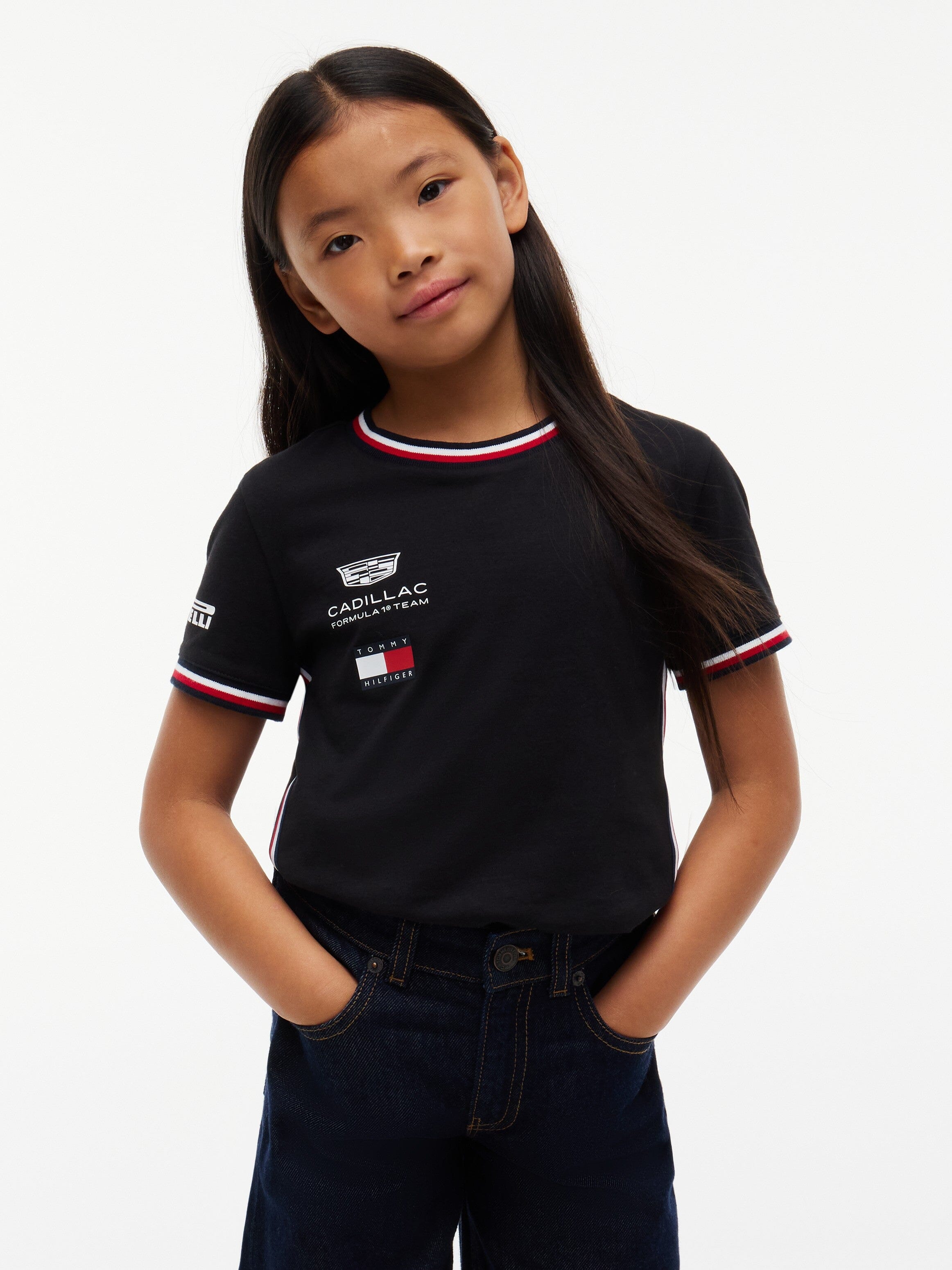 Cadillac F1 Racing Kids 2026 Team T-Shirt - Youth Black/White T-shirts Cadillac F1 