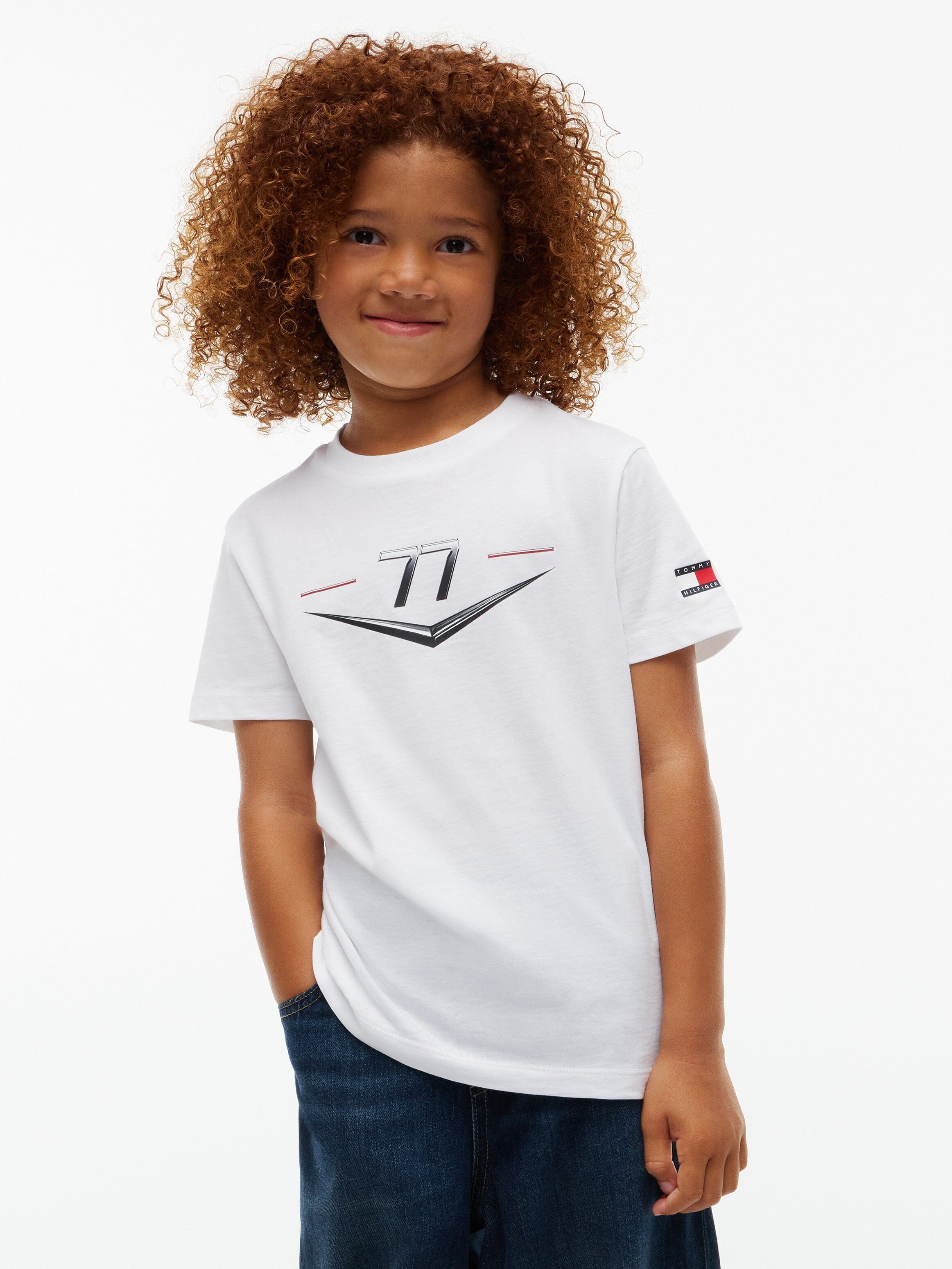 Cadillac F1 Racing Kids Valtteri Bottas Chevron T-Shirt - Youth White T-shirts Cadillac F1 
