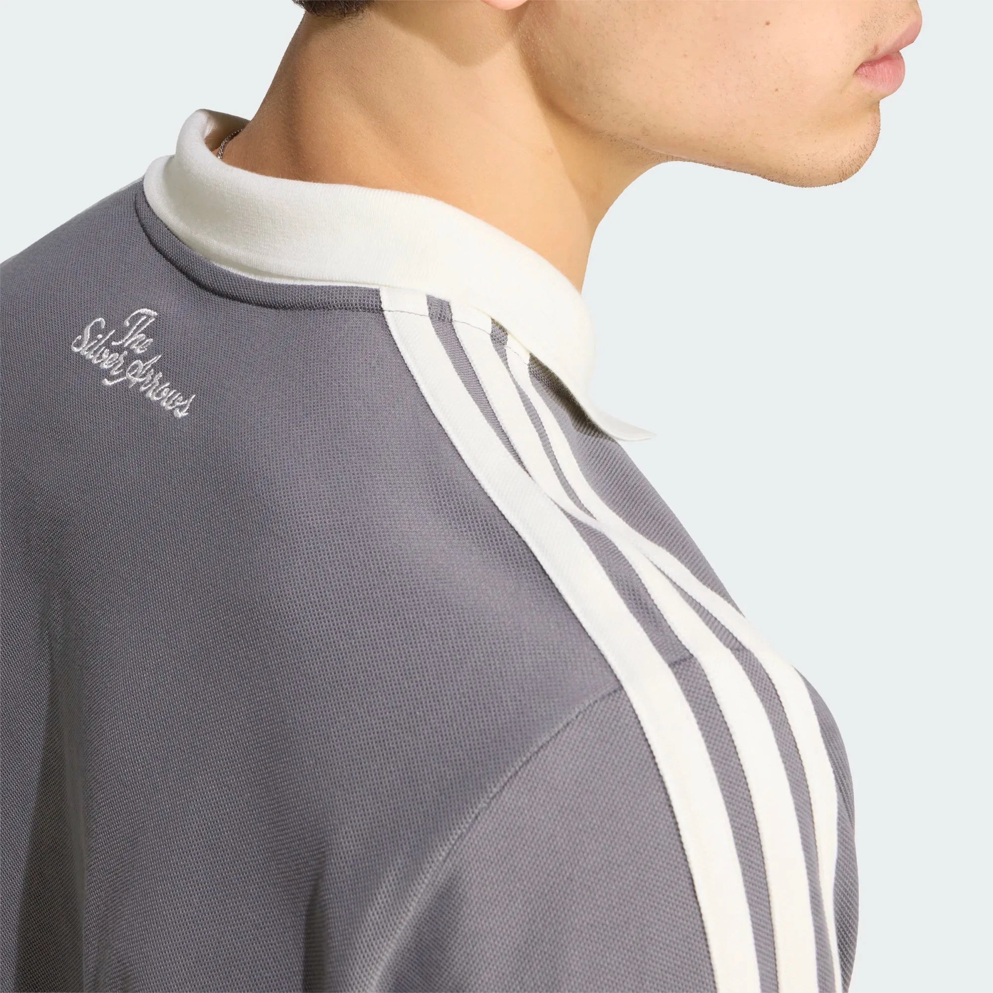 Mercedes - AMG Petronas F1 Men's Silver Arrows Long Sleeve Icon Polo Shirt - Gray Polos Mercedes AMG Petronas 