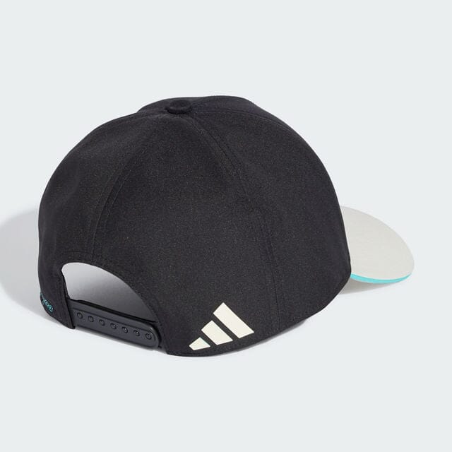Mercedes-AMG Petronas F1 Las Vegas GP special edition cap in black with off-white visor, back view