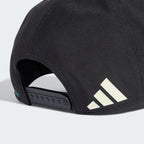 Mercedes-AMG Petronas F1 Las Vegas GP special edition cap in black with off-white visor, detail of the adidas bars on the back