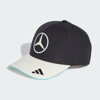 Mercedes-AMG Petronas F1 Las Vegas GP special edition cap in black with off-white visor, front view