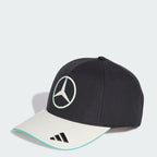 Mercedes-AMG Petronas F1 Las Vegas GP special edition cap in black with off-white visor, front, angled view