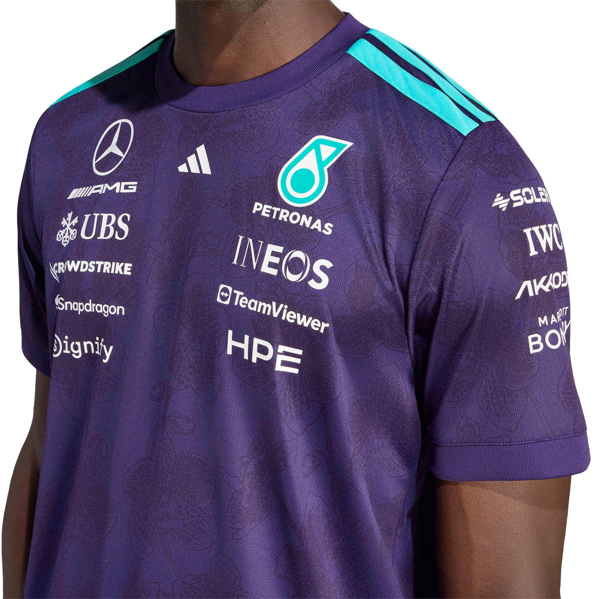 Mercedes - AMG Petronas F1 Men's Special Edition Singapore GP Vanda Bloom T-Shirt - Purple T-shirts Mercedes AMG Petronas 