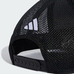 Mercedes-AMG Petronas F1 Las Vegas GP special edition trucker cap in black, detail of the mesh back and snapback
