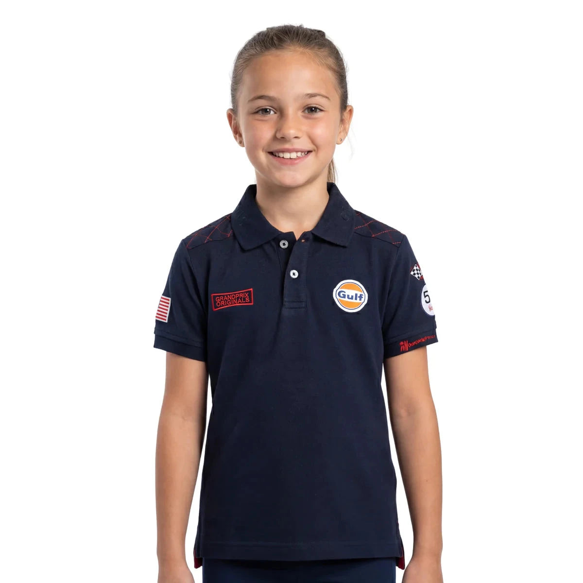GrandPrix Originals Kids Gulf Polo Shirt - Youth Navy/Gulf Blue Polos GrandPrix Originals USA 3-4 Years Navy 