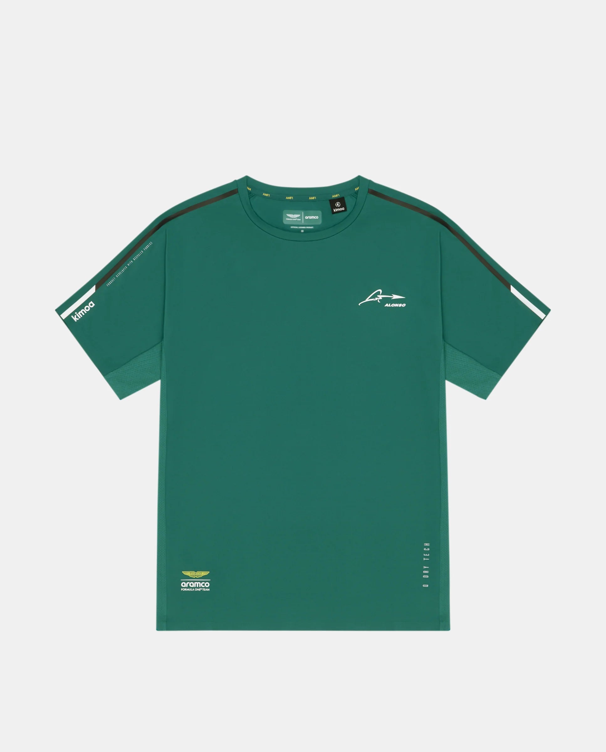 Aston Martin F1 Kimoa Fernando Alonso Active Wear T-Shirt - Black/Green T-shirts Aston Martin F1 