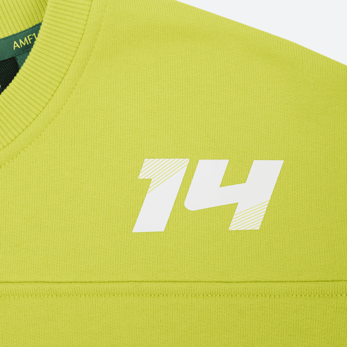 Aston Martin F1 Kimoa Fernando Alonso #14 Patch Sweatshirt - Lime Sweatshirt Aston Martin F1 