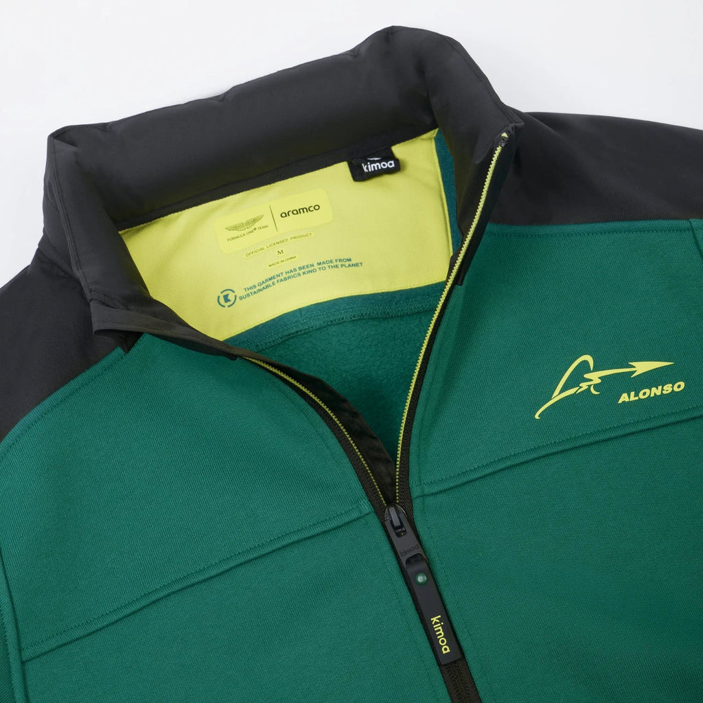 Aston Martin F1 Kimoa Fernando Alonso #14 Bicolor Sweat Jacket - Green Jackets Aston Martin F1 