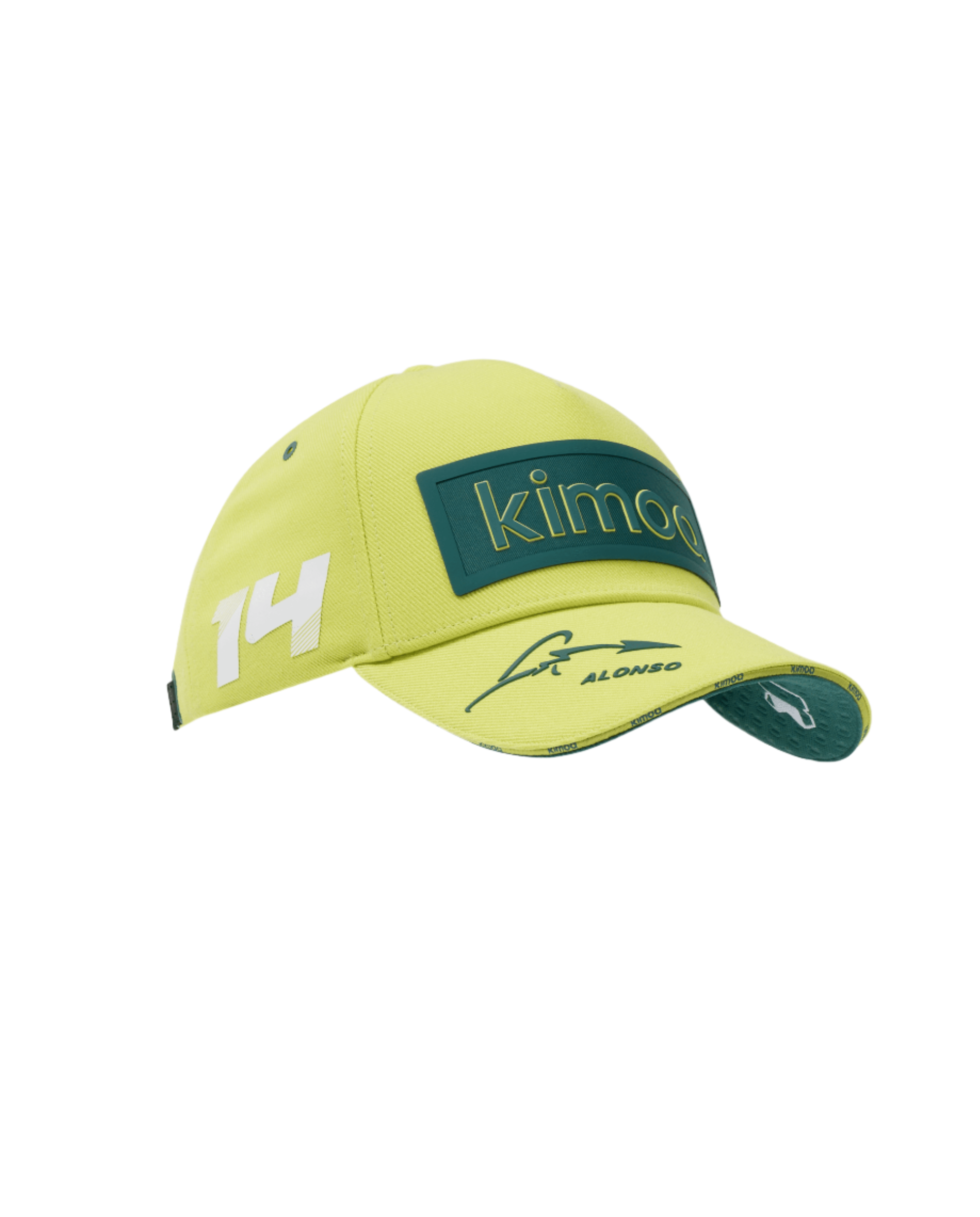 Aston Martin F1 Kimoa Fernando Alonso Patch Hat Black Lime