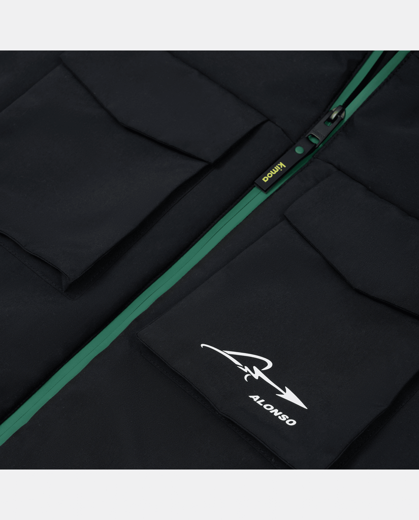 Aston Martin F1 Kimoa Fernando Alonso Puffy Patch Pockets Jacket - Bicolor Jackets Aston Martin F1 