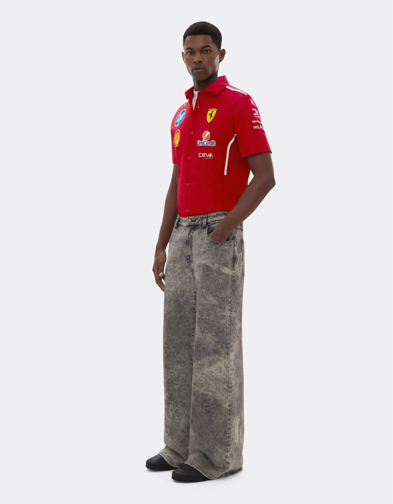 Scuderia Ferrari F1 2025 Team Button Down Shirt - Dark Cherry Shirts Scuderia Ferrari 